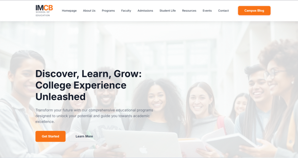 IMCB School Website – Modern School Design Pakistan Portfolio Preview
