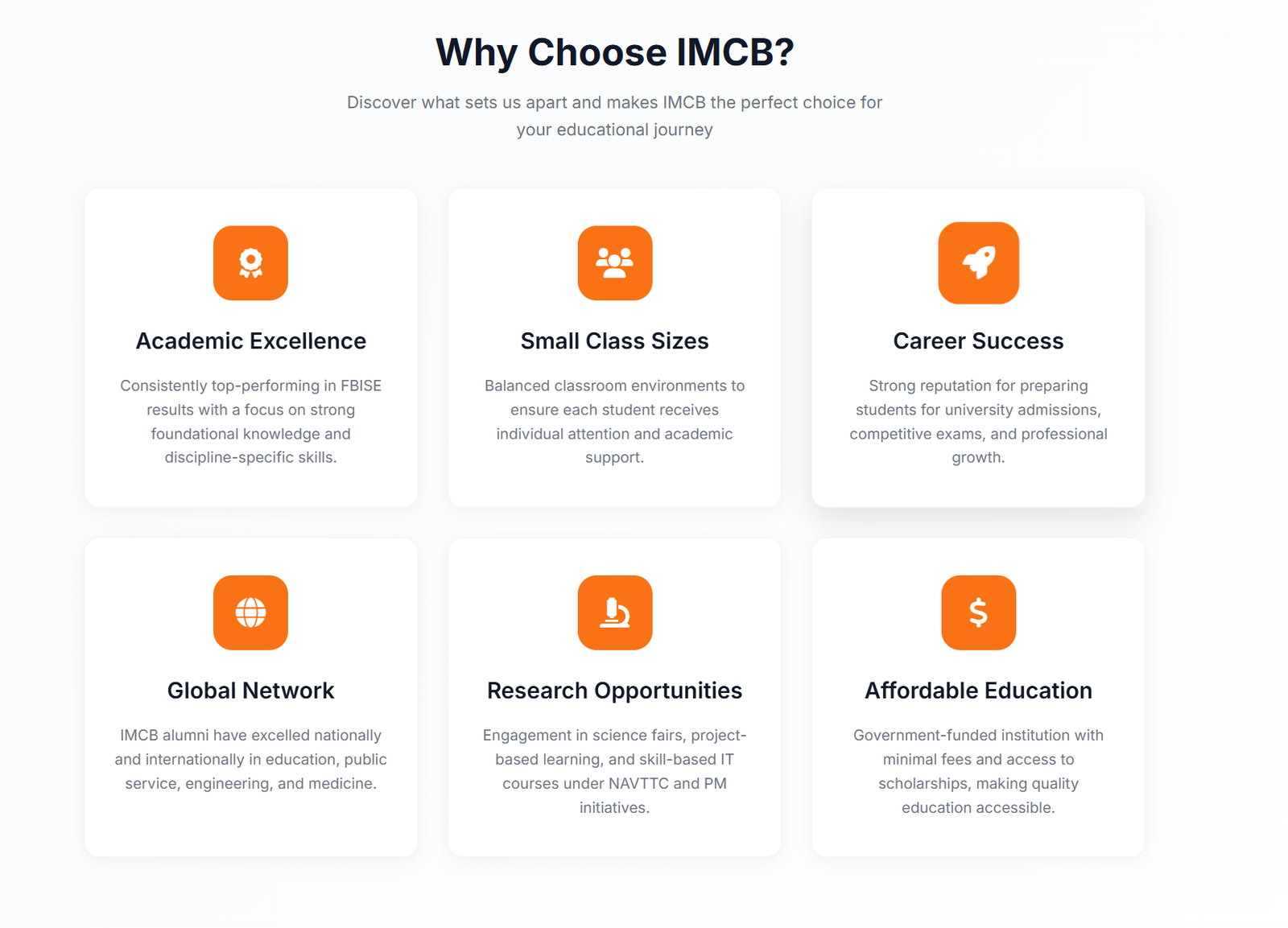 IMCB School Website – Modern School Design Pakistan